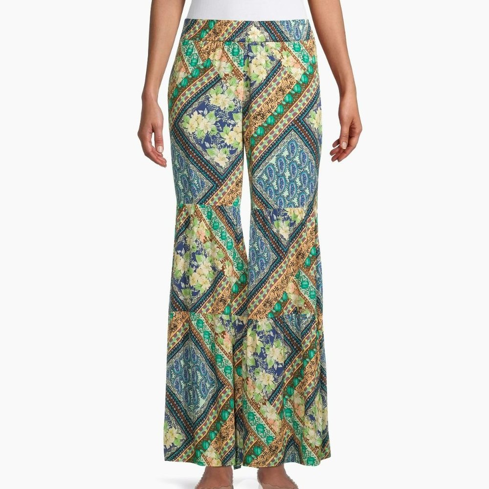 Johnny Was Rivera Tiered Wide Pants Plus Size 2X